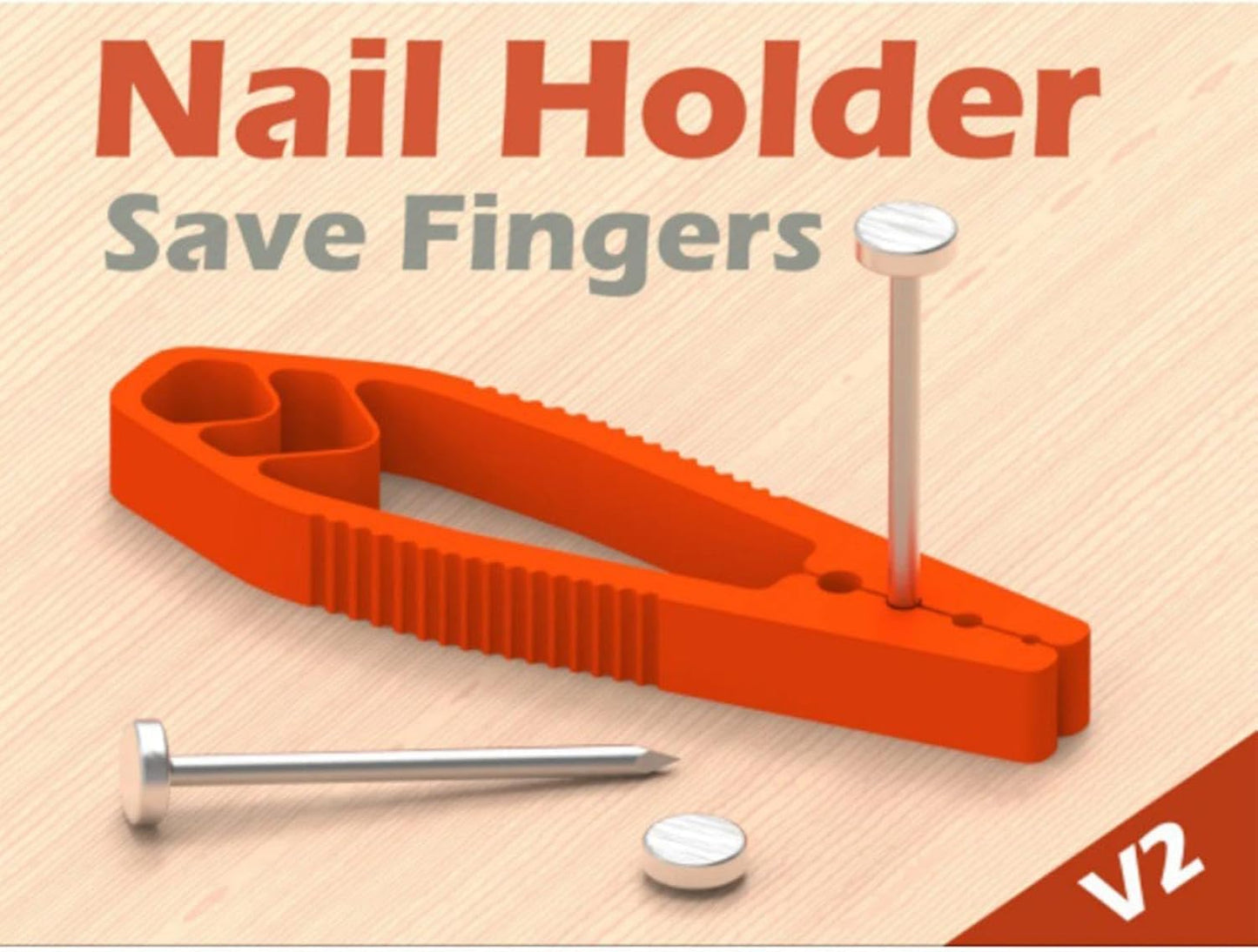 Nail Holder, 3D Printed Safety Folding, Secure Anti-Smashing Finger Protection Tool, Woodworking Home Repair Aid for Nail Positioning, Hammering 10 cm