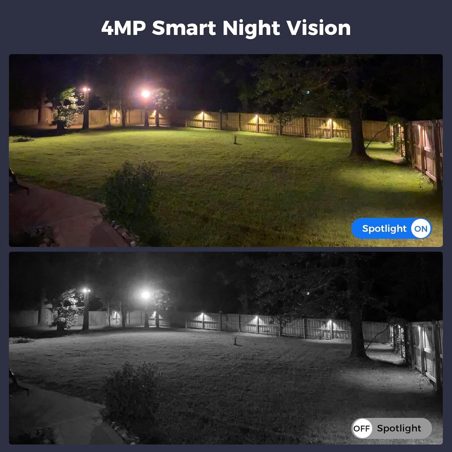Hiseeu Solar Security Camera, 2PCS 4MP Wireless WiFi Camera Outdoor, PTZ 360° View, PIR Motion Detection, Color Night Vision, IP66, 2-Way Audio, 2.4G WiFi, No Monthly Fee
