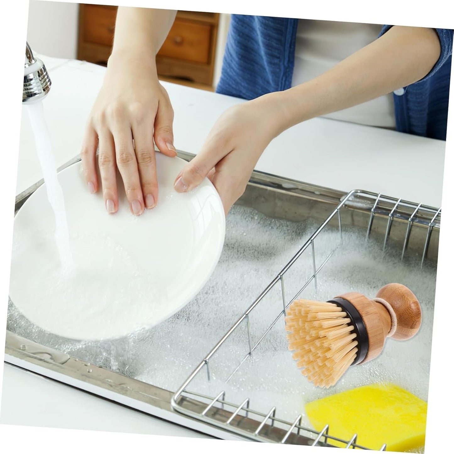 Alipis 2pcs Handle Dish Brush Ergonomic Dish Scrubber for Pots Pans Sinks Stovetops Kitchen Cleaning