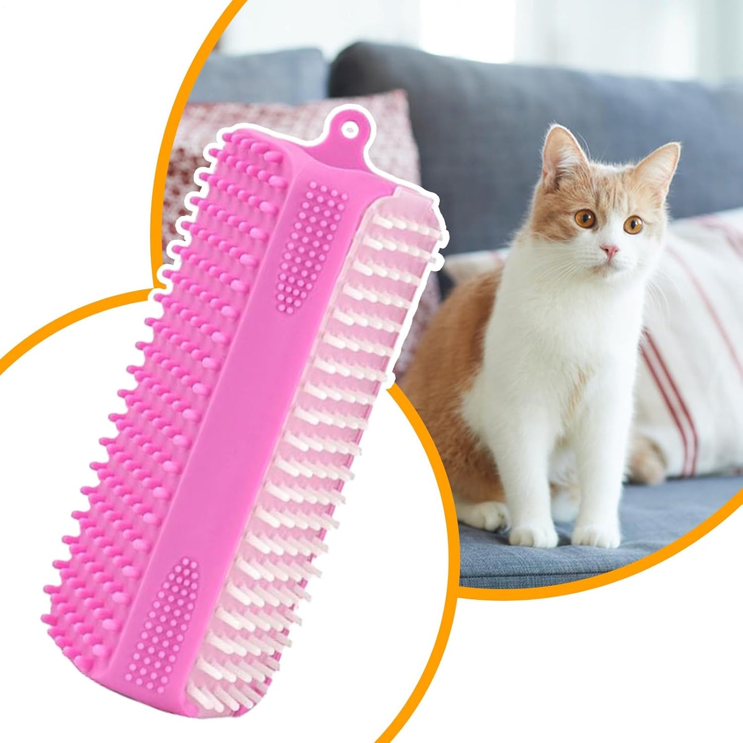 Bath Brush Dogs, Silicone Grooming Tool, Deep Cleaning Soft Bristles, 5.12x1.77x1.77 inches, Gentle Massage Design, Suitable Small and Medium, Puppies, Cats, Ideal for Indoor Use
