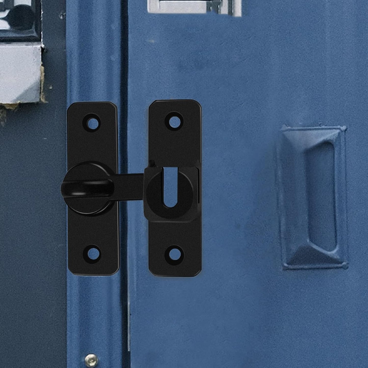 Barn Door Lock, 90 Degree Stainless Steel Sliding Safety Latch, Heavy-Duty Household Security Locking Tool for Shutters, Sheds, Cabinets, and Interior Room Doors