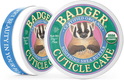 Badger - Cuticle Care, Soothing Shea Butter Cuticle Balm, Certified Organic, Nourish and Protect Cuticles and Nails, Fingernail Care, Protect Dry Splitting Cuticles, 0.75 oz