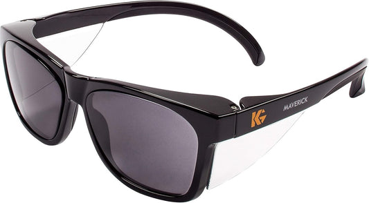 KleenGuard™ V30 Maverick Eye Protection (49311), with KleenVision™ Anti-Fog Coating, Smoke Lenses, Black Frame (Qty 1)