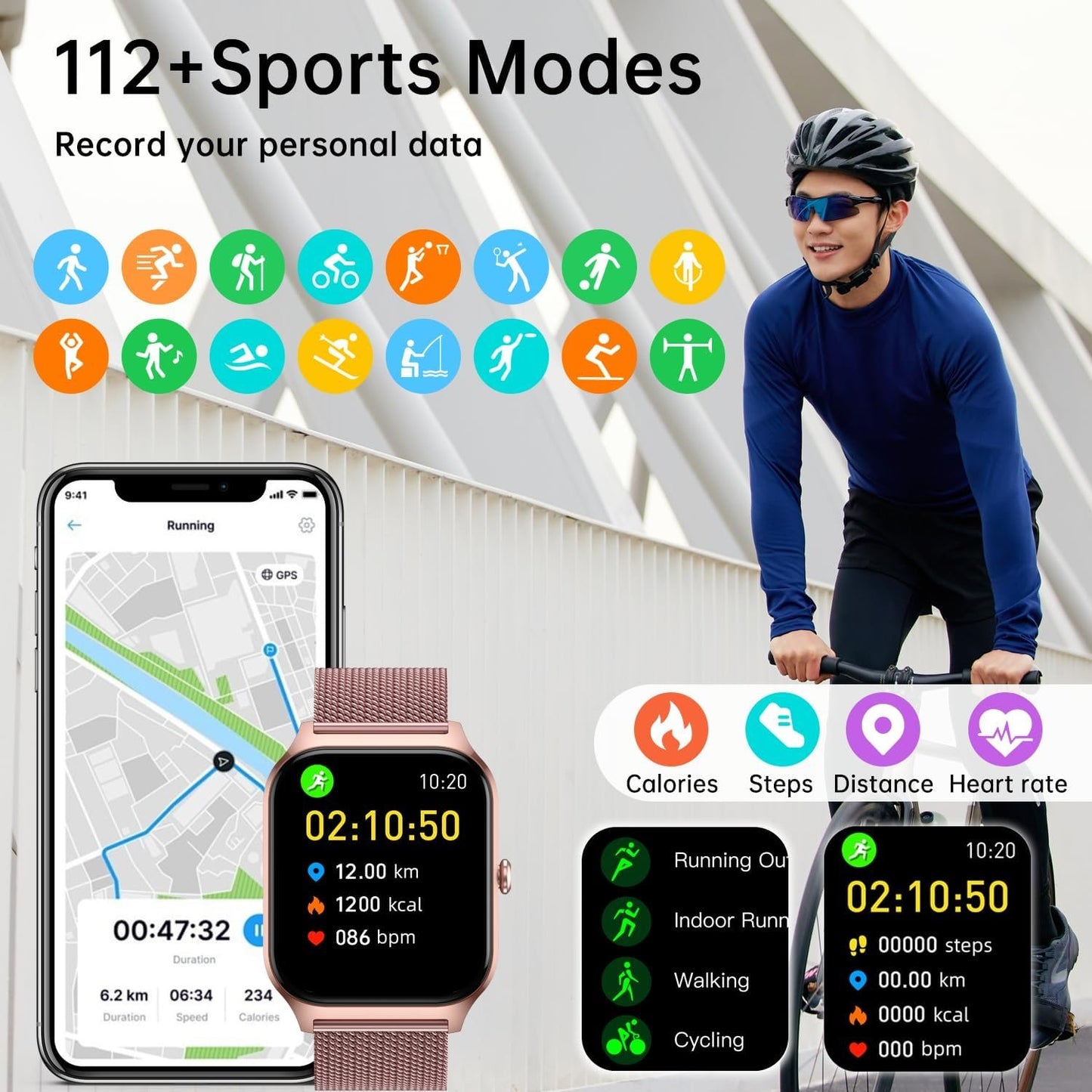 Liufiueq Smart Watch for Women Fitness Tracker: Rose Gold Make/Answer Call Smart Watches for Women Men Heart Rate Monitor Running Digital Smartwatch Android Phone iPhone Samsung Compatible Waterproof