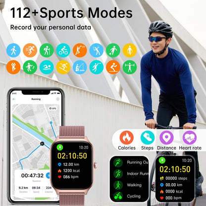 Liufiueq Smart Watch for Women Fitness Tracker: Rose Gold Make/Answer Call Smart Watches for Women Men Heart Rate Monitor Running Digital Smartwatch Android Phone iPhone Samsung Compatible Waterproof