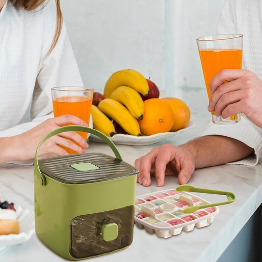Cubi di ghiaccio vassoio con coperchio, vassoio cubi di ghiaccio | Secchio per ghiaccio a doppio strato di grande capacità - Utensili da cucina multifunzionale e gadget, refrigeratori da