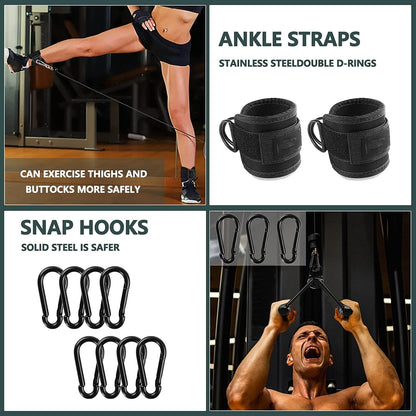 WNOEY Solid Steel Cable Machine Accessories for Home Gym, Triceps Pull Down Attachment, Cable Attachments for Gym, LAT Pull Down Attachment Weight Fitness