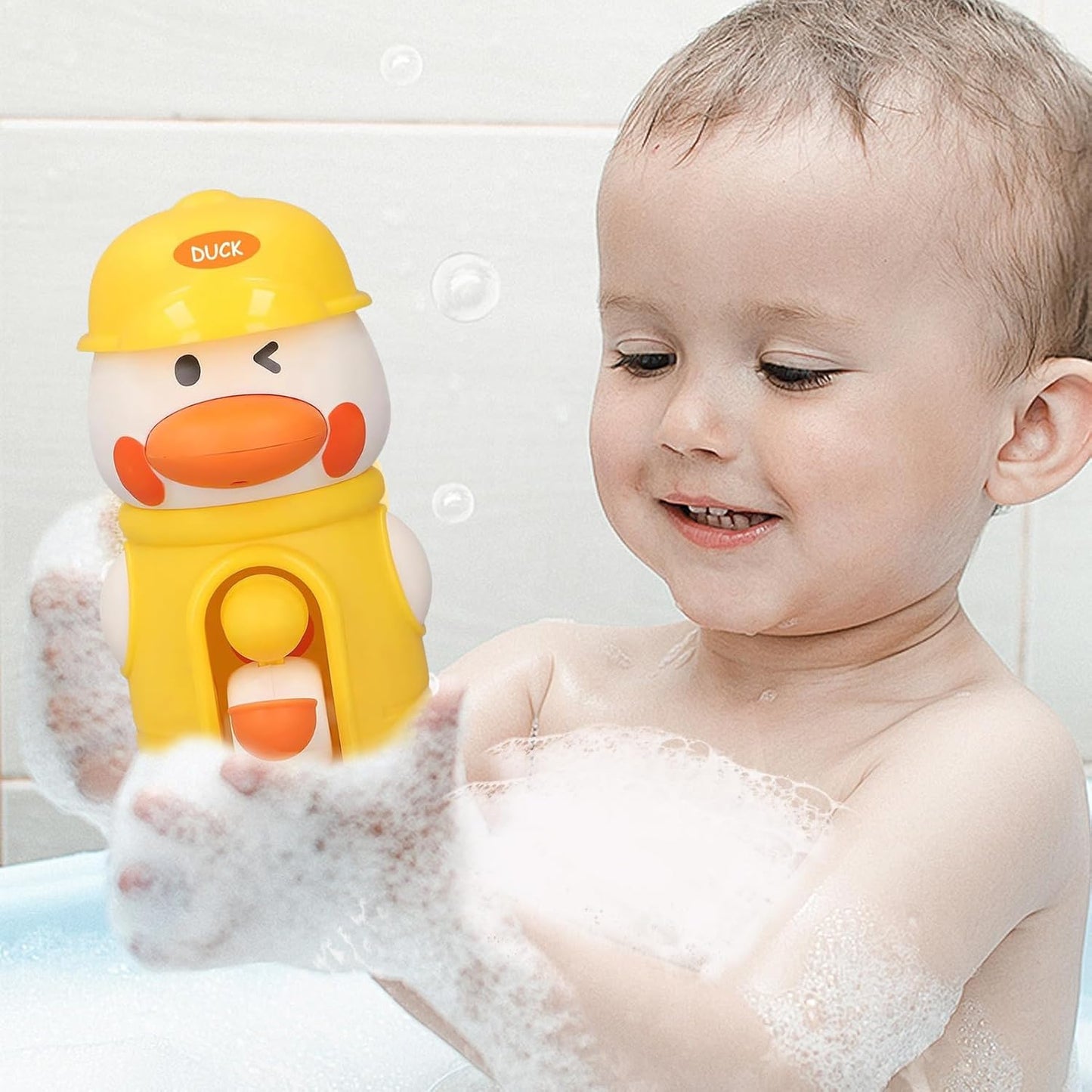 Bath Toys Kids, Duck Shaped Water Play, Rotatable Waterwheel Game, Sensory Shower Fun, 6.46x3.54 Inches, Interactive Activity for Ages 2-4, Boys, Girls, Birthday
