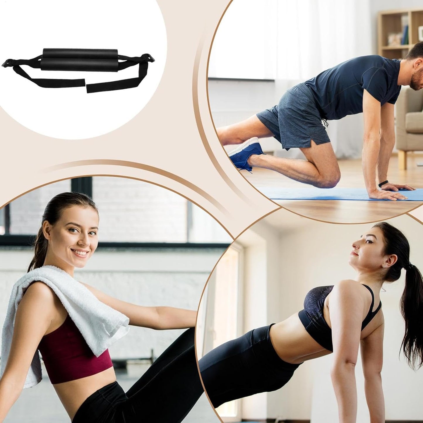 Hip Thrust Belt, Non Slip Lifting Belt, Portable Workout Equipment, Reusable Squat Attachment for Home Gym, Strength Training, Weightlifting, Glute Exercise, Adjustable Fitness Gear, 120x1x1cm