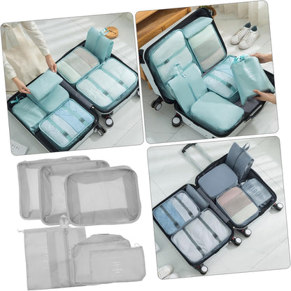 WESIEVYA 7pc Travel Packing Cubes Luggage Organizer Bag Set for Clothing Shoes Toiletries Home Organization Fade-resistant