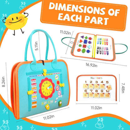 Montessori Activity Busy Book for Toddler - 1 2 3 4 5 Years Old Activity Busy Board Toy, Sensory Board Toy Educational Activities for Fine Motor Skills Learning, Travel Toys for Airplane Car Christmas