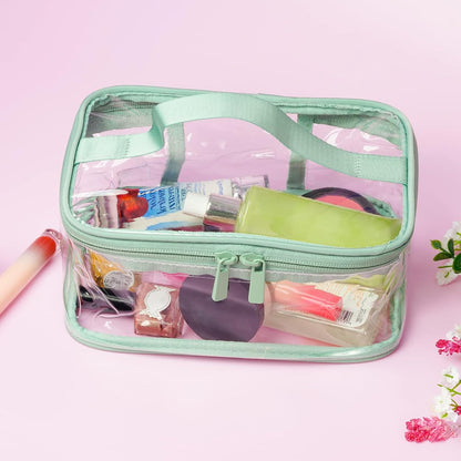 2 Pcs Clear Toiletry Bags Makeup Bag PVC Waterproof Cosmetic Bag for Women Travel Vacation, Bathroom and Organizing