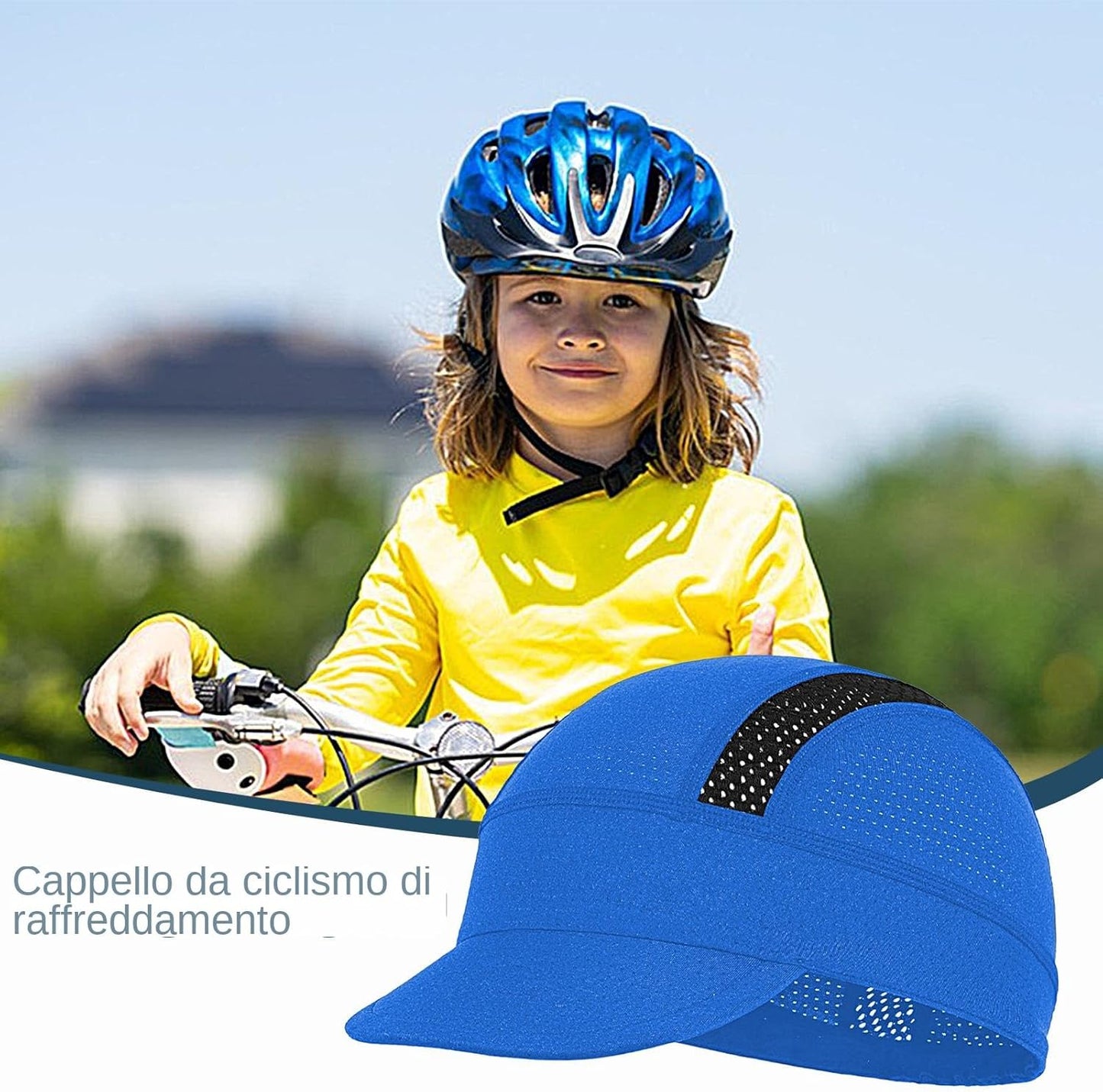 Bike Hat, Hard cap Liner, Mesh Headwear, Sun Visor Helmet, Breathable Protective Gear for Cycling Workout Skiing Fishing Construction Camping Football Hiking, 5.12x2.36 Inches
