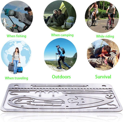 Buspoll Survival Cards: (18- in -1) EDC Wallet Multifunctional Survival Tool kit, Used for Camping, Hunting and Fishing Trip Tools