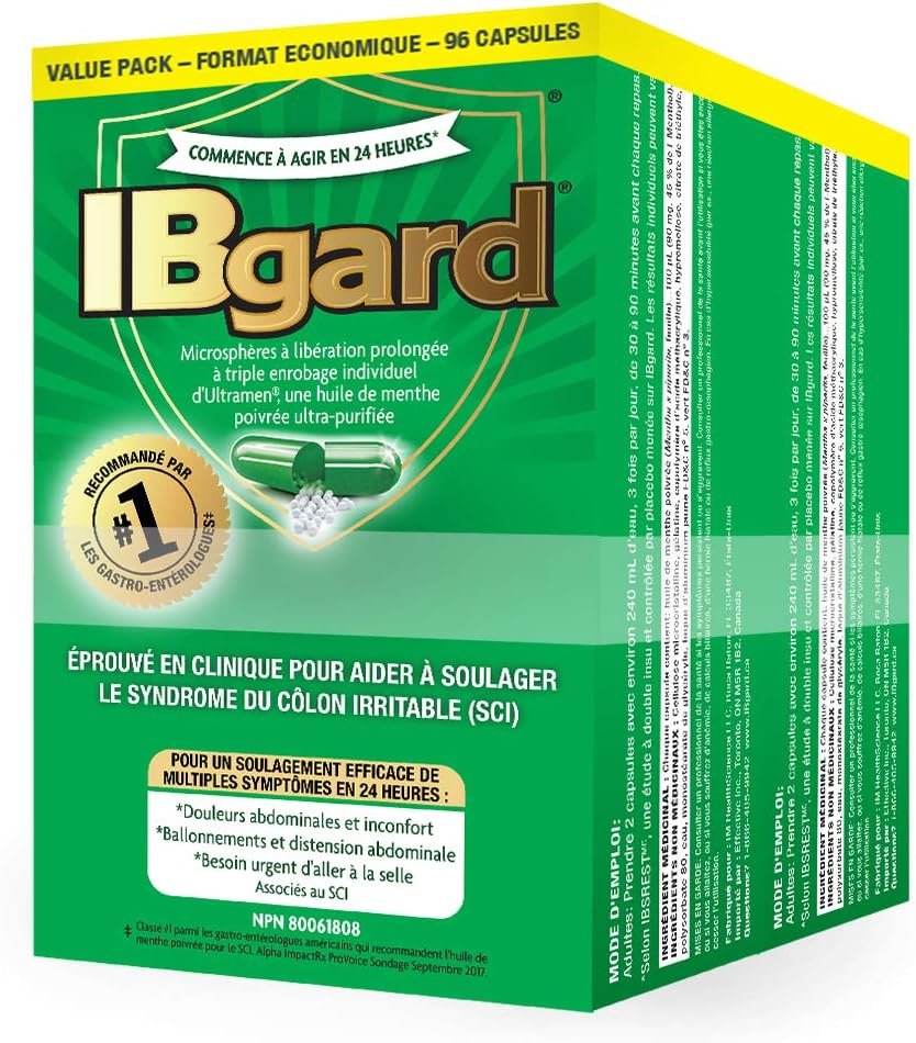 IBgard®, Natural Health Product for the relief of IBS Symptoms, 96 capsules
