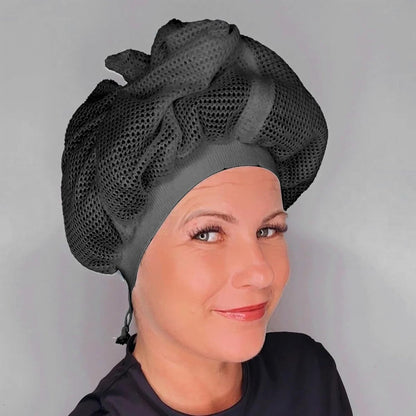 Xeihuul Net Plopping Cap For Curly Hair - Mesh Plopping Hood For Drying Curly Hair, Plopping Hair Hood With Adjustable Drawstring