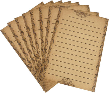 Yoption 56 Sheet Vintage Stationery Paper, Antique Old Fashion Writing Paper for Invitations, Scrapbooking, Penpal, Calligraphy, 7 Design (Writing Stationery Paper Letter Set)
