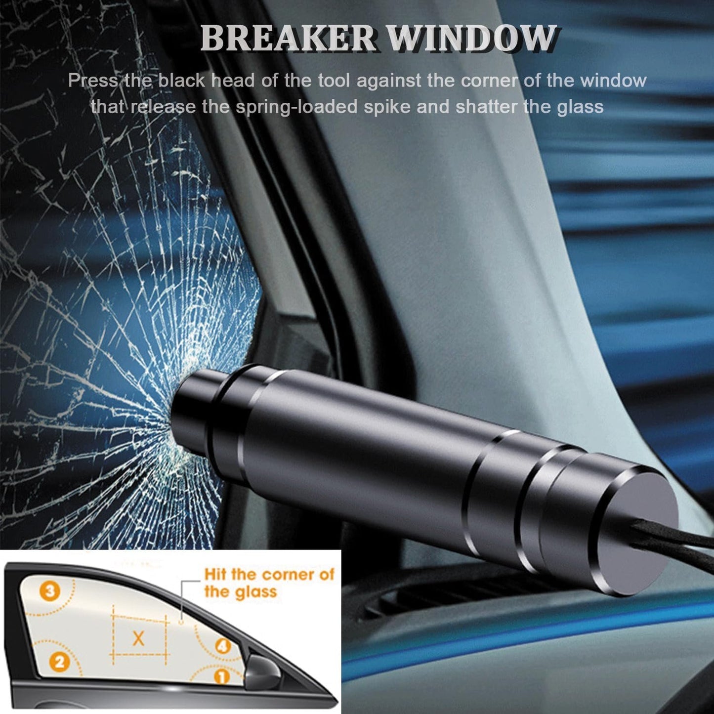 ACEBON Car Safety Hammer Window Glass Breaker and Seatbelt Release Tool Emergency Escape Tool 2022 (Red)