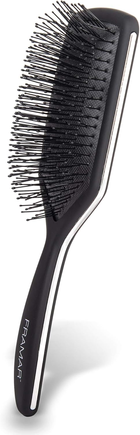 Framar Detangler Brush, Paddle Brush – Elegant Detangling Brush, No more Tangles Hair Brush – Hair Brushes for women, men and children (Black)