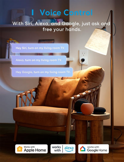 meross Matter Smart Plug Mini, Easy Setup, 100% Privacy Matter Smart Home, Work with Alexa, HomeKit, Google Home with Schedule and Timer, App and Voice Control, 2.4G Wi-Fi Only (4 Pack)