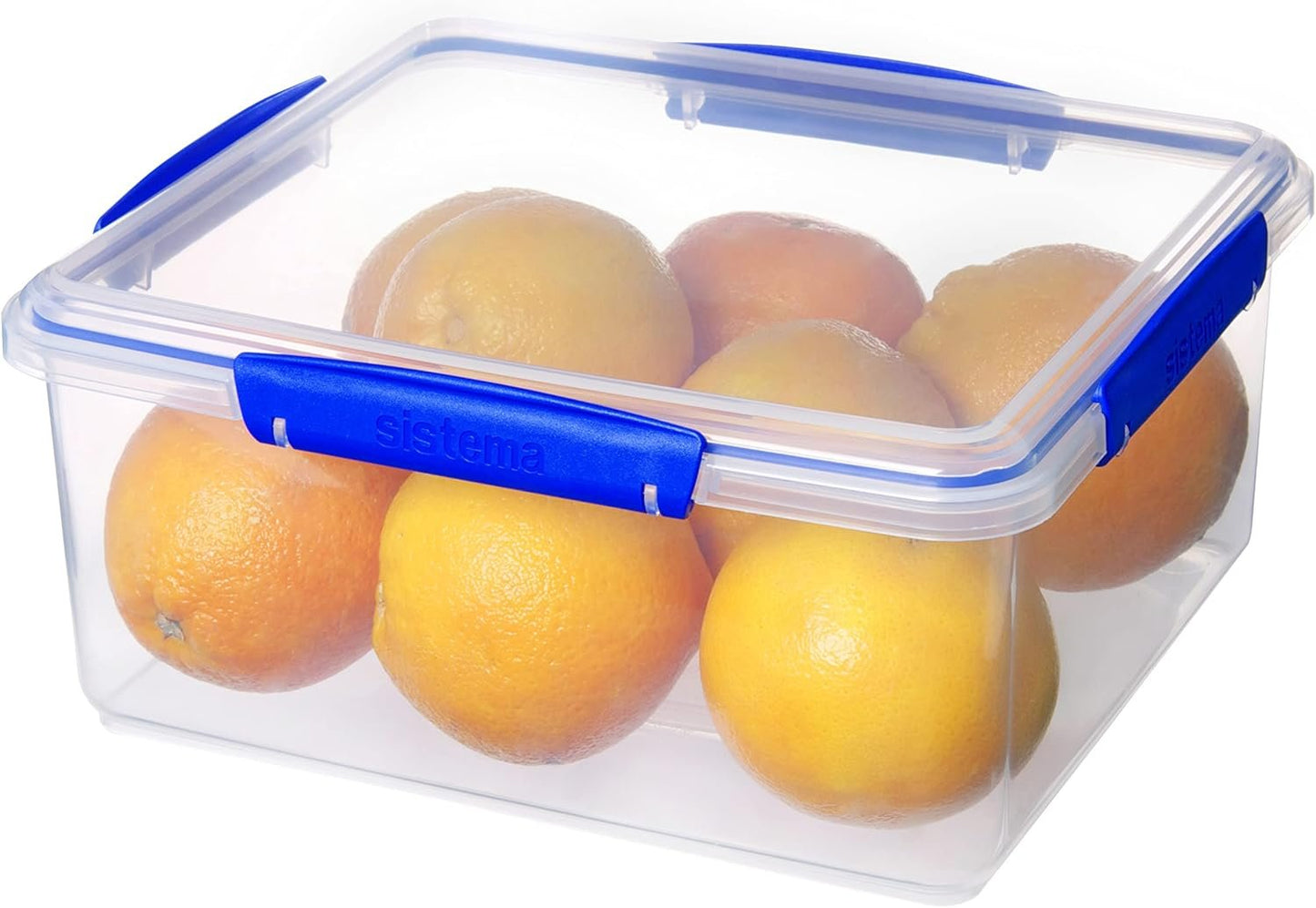 Sistema KLIP IT Food Storage Container | 5 L | Stackable Food Prep Container with Lid | BPA-Free | Blue Clips | 1 Count