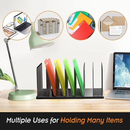 Kuntine.B Desk File Organizer 7 Upright Mesh Desktop Organizer File Sorter Office Organization File Holder for Home, Office & Classroom, 2 Pack