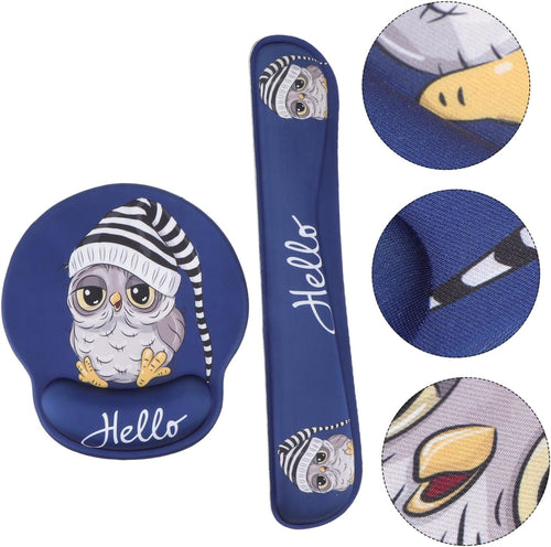 GRIRIW Essential Keyboard Wrist Support Mouse Mat Set Ergonomic Mouse Pad Memory Compact Size