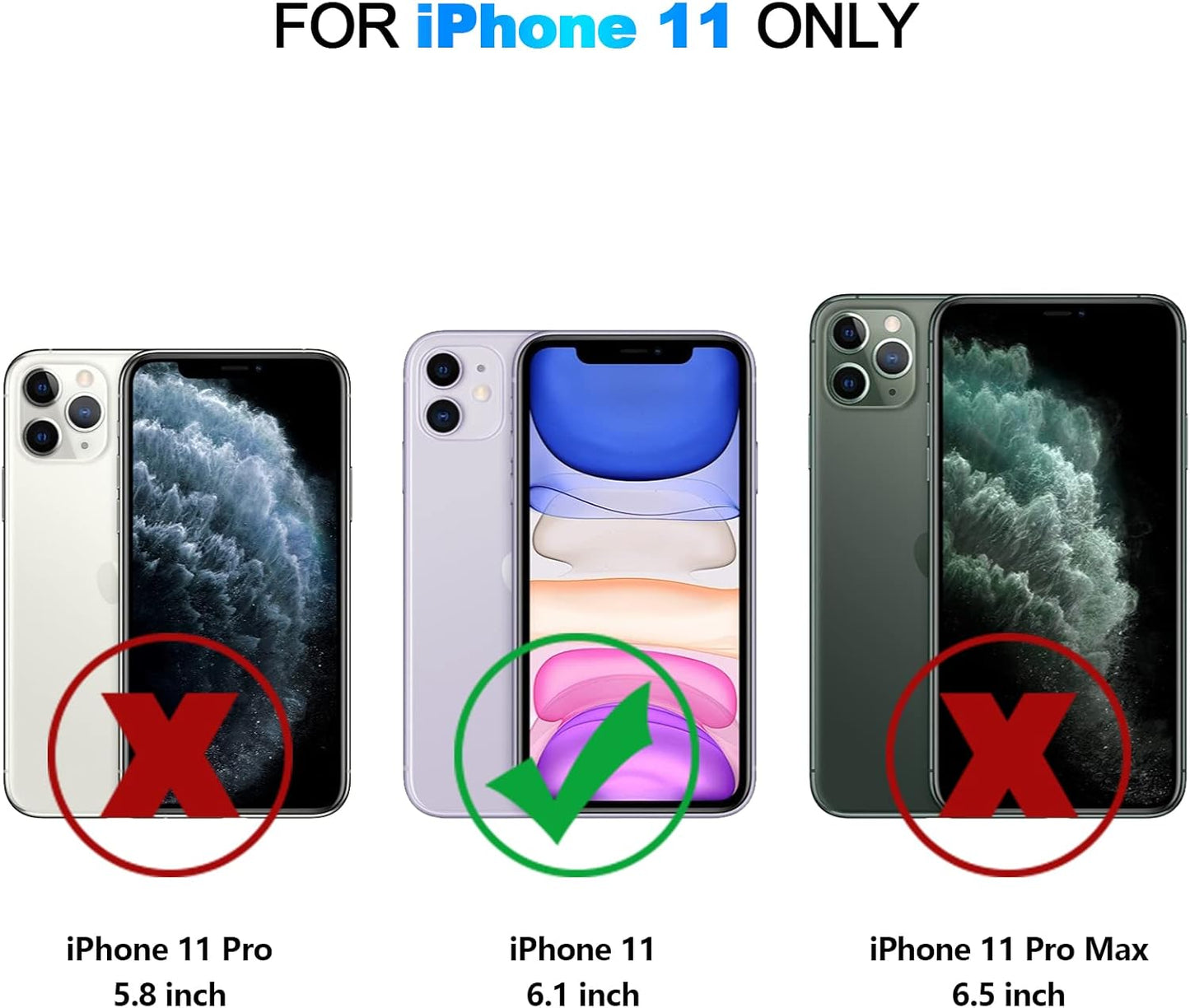 Nvollnoe for iPhone 11 Case with Card Holder Heavy Duty Protective Dual Layer Shockproof Hidden Card Slot Slim Wallet Case for iPhone 11 for Men&Women(Black)