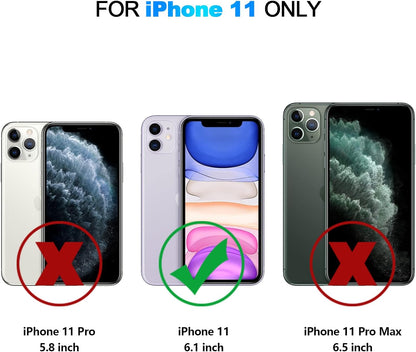 Nvollnoe for iPhone 11 Case with Card Holder Heavy Duty Protective Dual Layer Shockproof Hidden Card Slot Slim Wallet Case for iPhone 11 for Men&Women(Black)