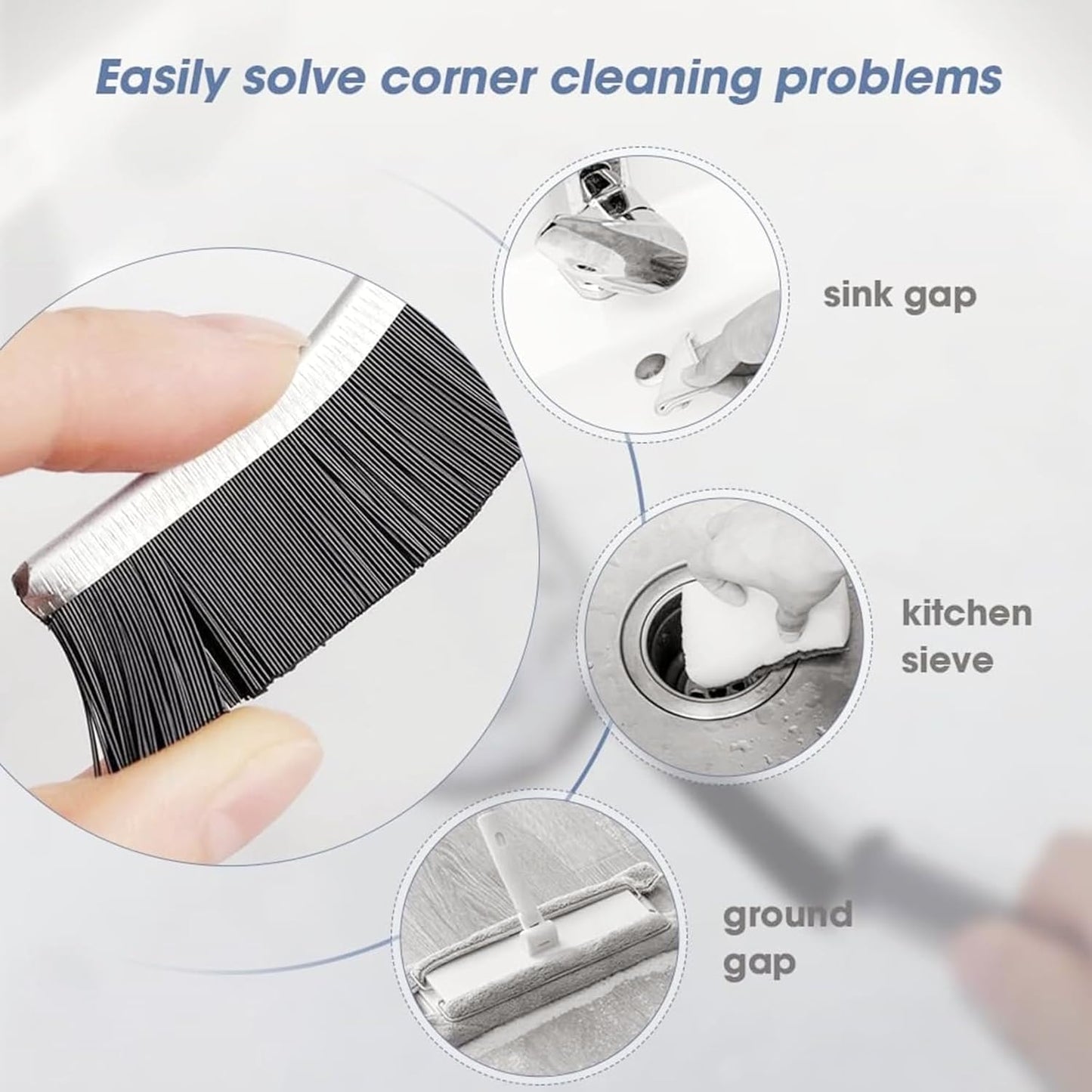 3 Pack Toilet Brush Set - Hard Bristle Cleaning Brush for Bathroom & Kitchen - Versatile Scrub Brush for Ceramic Tiles, Glass, Flooring - Essential Cleaning Tools for Every Home