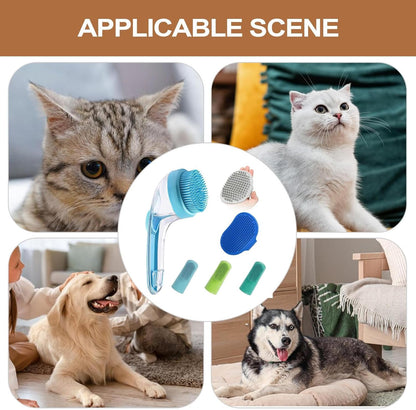 Reusable Dog Bath Brush, Short Hair Dogs Bath Scrubberr, Sturdy Silicone Soft Pet Grooming Accessories for Washing, Massaging, Showerhead and Teeth Cleaning