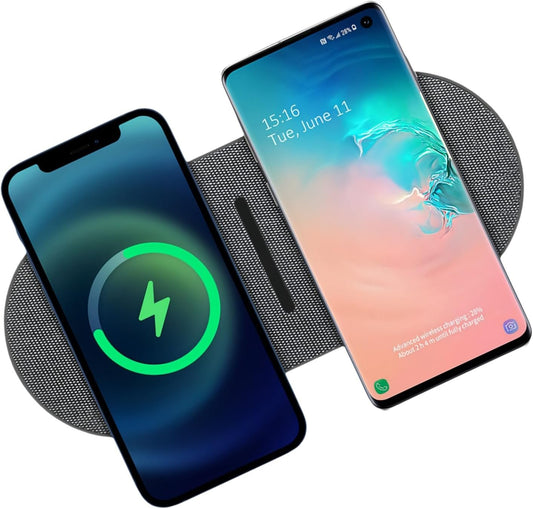 Dual Wireless Charger for Multiple Devices, Double 20W Fast Wireless Charging Pad/Mat for Apple iPhone, AirPods, for Samsung Galaxy, Google Pixel, LG and All Qi-Enabled Devices