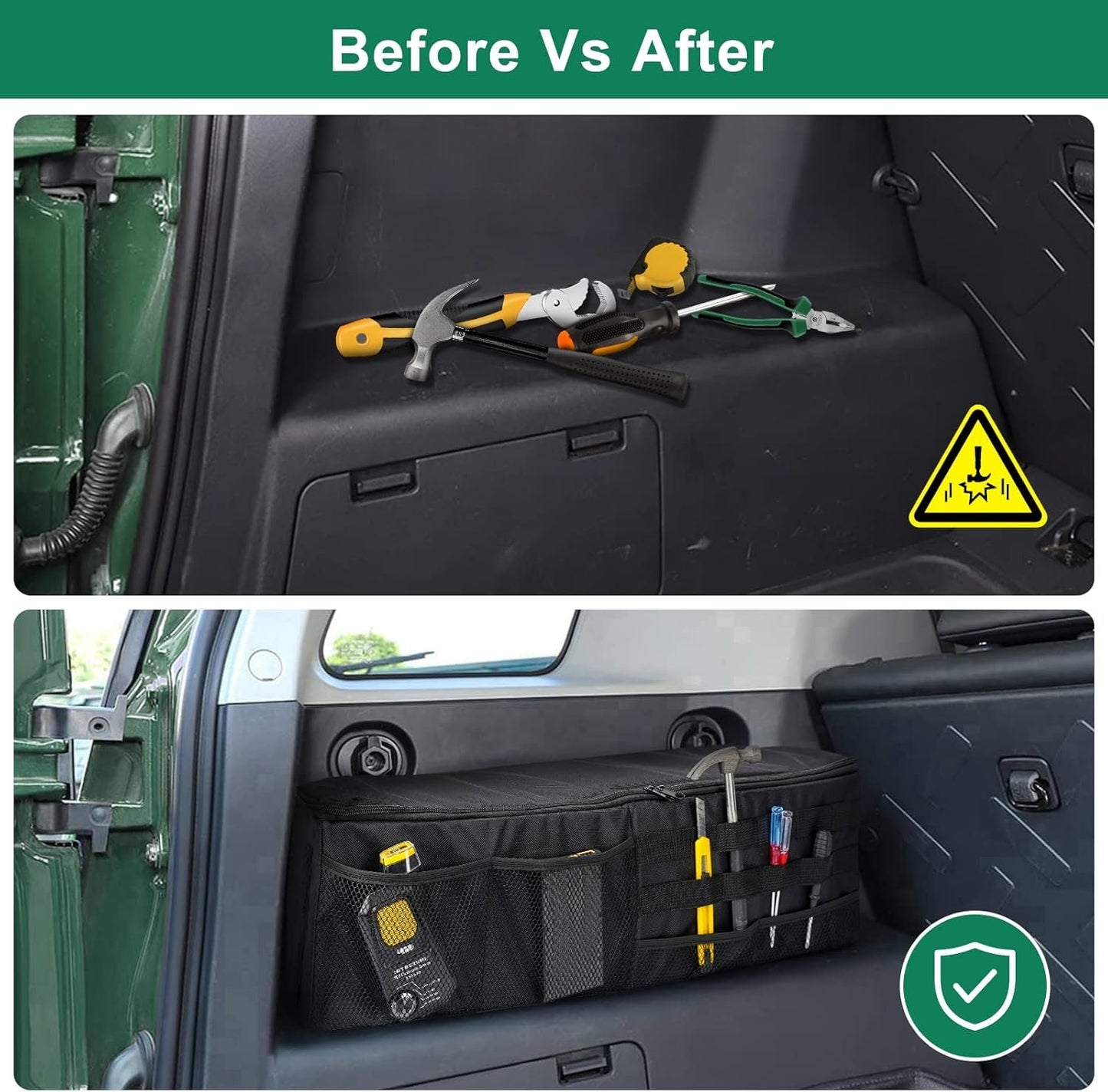 QQUNSUNUS Car Bag Organizer Trunk with 600D Oxford Cloth Car Storage Trunk Organizer Compatible with Toyota FJ Cruiser 2007-2021 Multifunctional Storage Bag