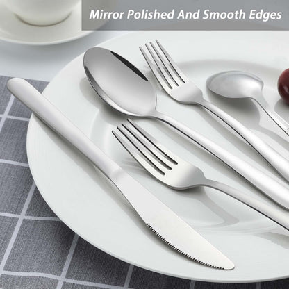 Cutlery Set for 4 People, APEO 20 Piece Food-Grade Stainless Steel Flatware Set, Silverware Set Includes Forks, Spoons and Knives, Utensils Set for Family/Party/Restaurant, Dishwasher Safe