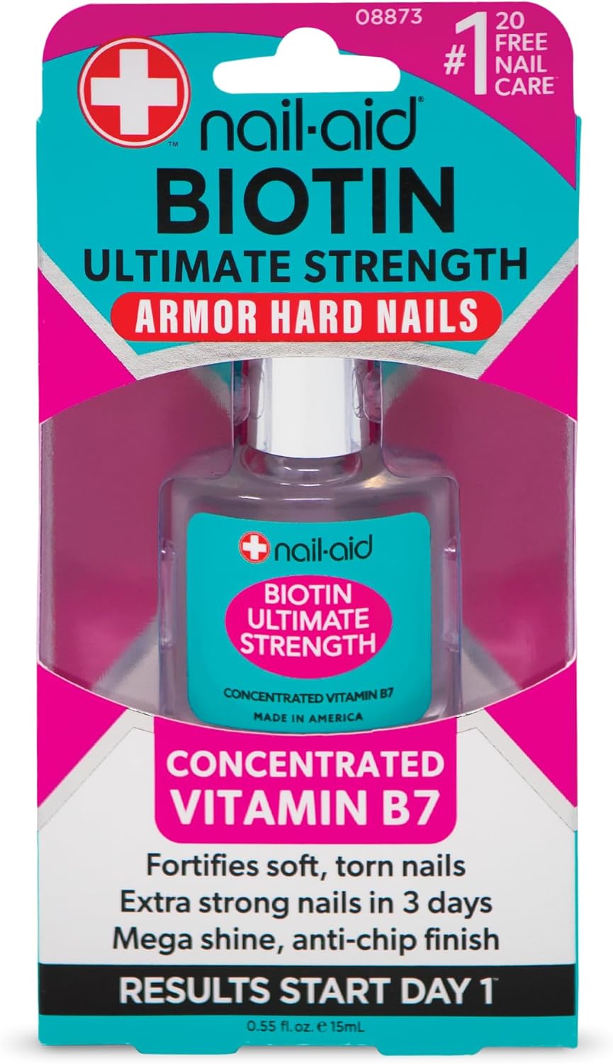 Nail Aid Biotin Ultimate Strength - Nail Treatment & Strengthener - Clear, 15ml