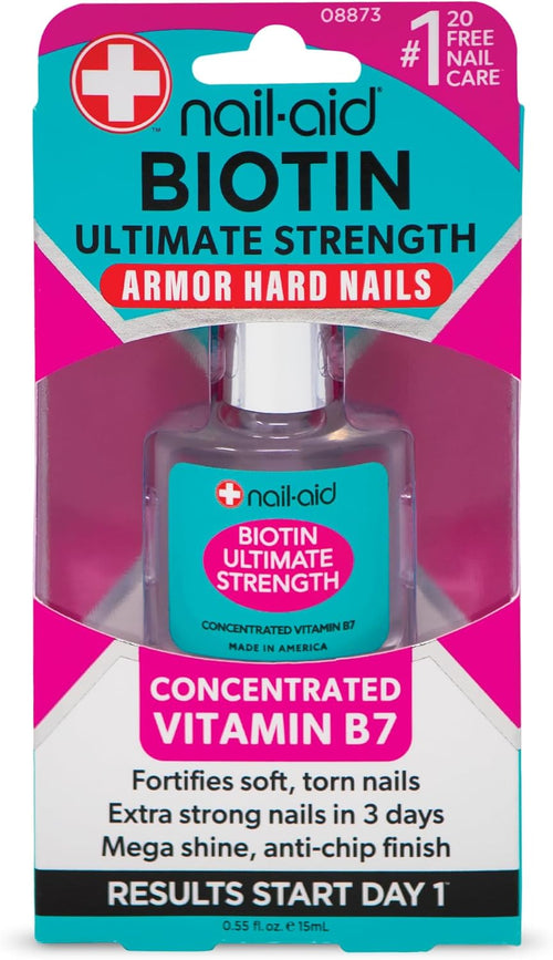 Nail Aid Biotin Ultimate Strength - Nail Treatment & Strengthener - Clear, 15ml