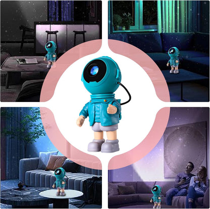 Projector Night Light, Nursery Astronaut Lamp Decorative, Heat Resistant Multifunctional Space Projector for Bedroom Living Room Desktop Nightstand Home Ambience, 9x7.5x19cm