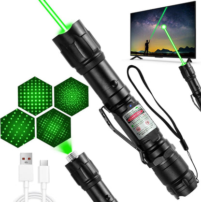 MIPREZT [Professional] Rechargeable Green Light Beam Flashlight Long Distance Range for TV/LED/LCD Screens Tactical Flashlights Presentation Office/Outdoors/Astronomic/Construction 4(1)