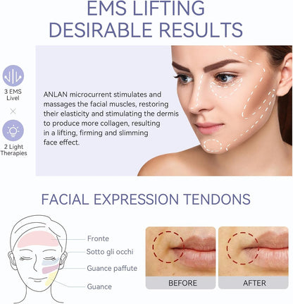 ANLAN Multifunctional Anti-Wrinkle Beauty Massager, Red and Blue Hot and Cold Facial Massage, Deep Cleansing Anti-Aging Firming and Lifting