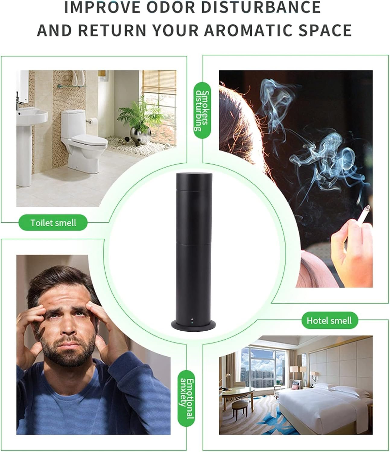 Smart Diffuser, 120ml Remote Control Aromatherapy Machine, Diffuser | Home Scent Machine | Waterless Oil Diffuser | Scent Air Machine | Diffusers for Essential Oils (A)