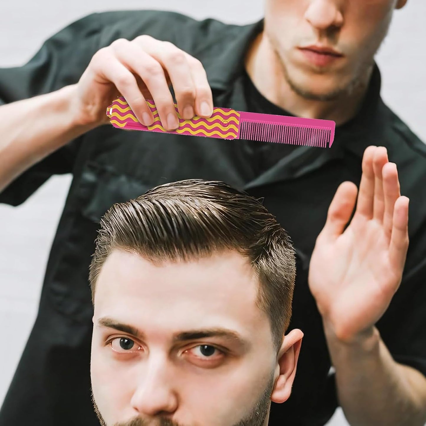 Pocket Comb, Fine and Wide Tooth, Folding Styling Tool, Portable Design, Sturdy Lightweight Material, Suitable for Hair, Beards, Mustache Women, Girls, Travel Use