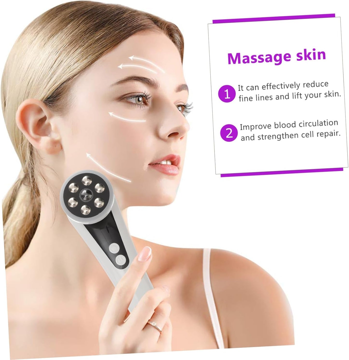 Generic Beauty Instrument Face Facial Massage Device Remover Kit Mask Cosmetics Massager Wrinkle Skincare Facial Tools Skin Care Tools Facial Massage Tool Beauty Device Abs White
