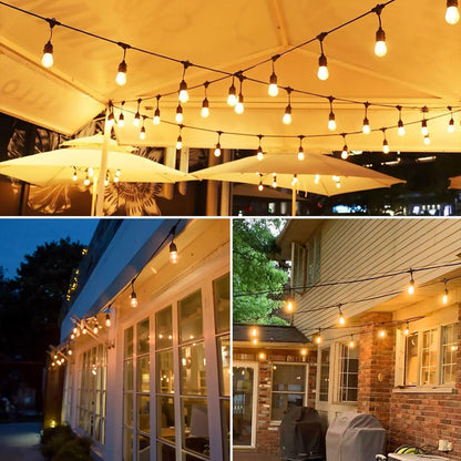 LangPlus+ 15 Pack 2W S14 LED Light Bulbs, E27 Base 2700K Warm White Plastic Shatterproof LED Edison Light Bulbs for Outdoor String Lights, Non- Dimmable 2W Equivalent to 20W Incandescent Bulb