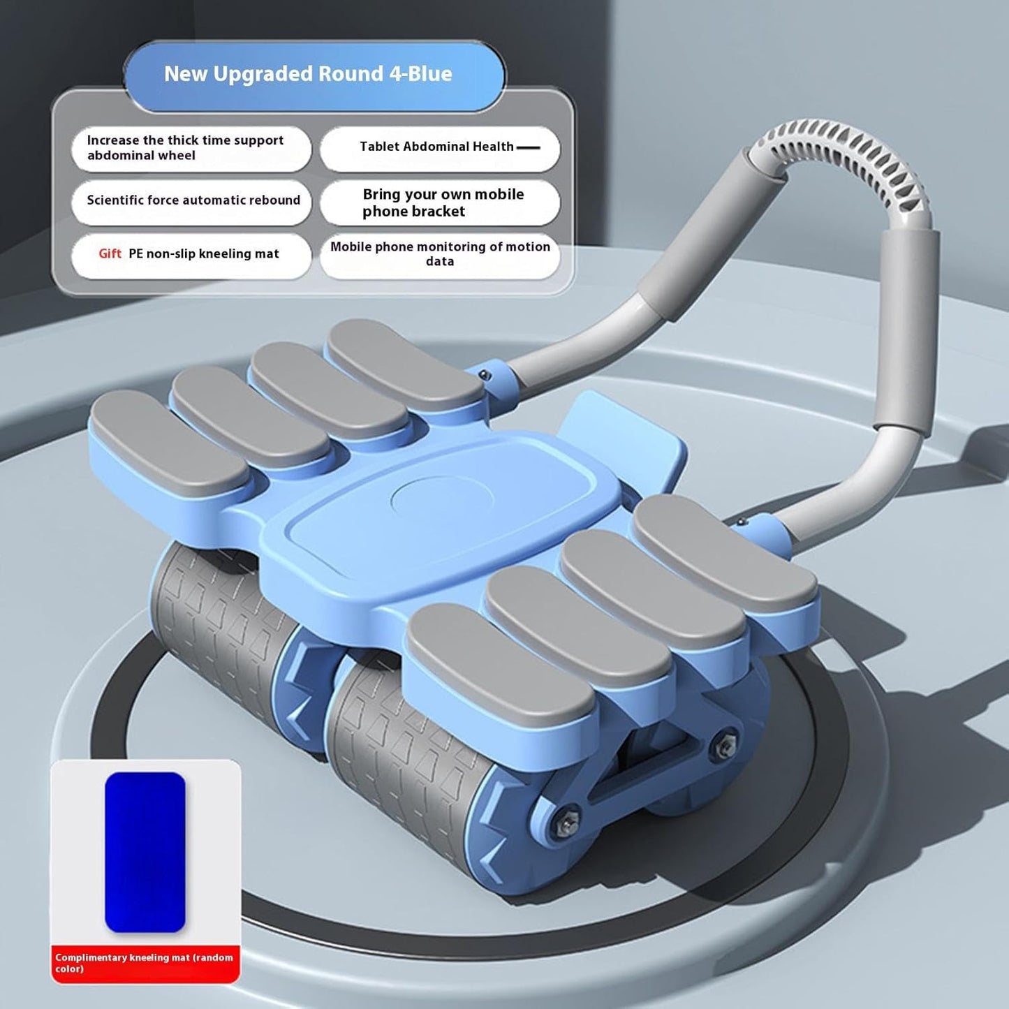 ABS Roller, Gym Equipment Ab Trainer with Elbow Support, Stable Addominal Exercise Wheel, Core Strength Workout Machine, Portable Fitness Gear for Home, Indoor Training