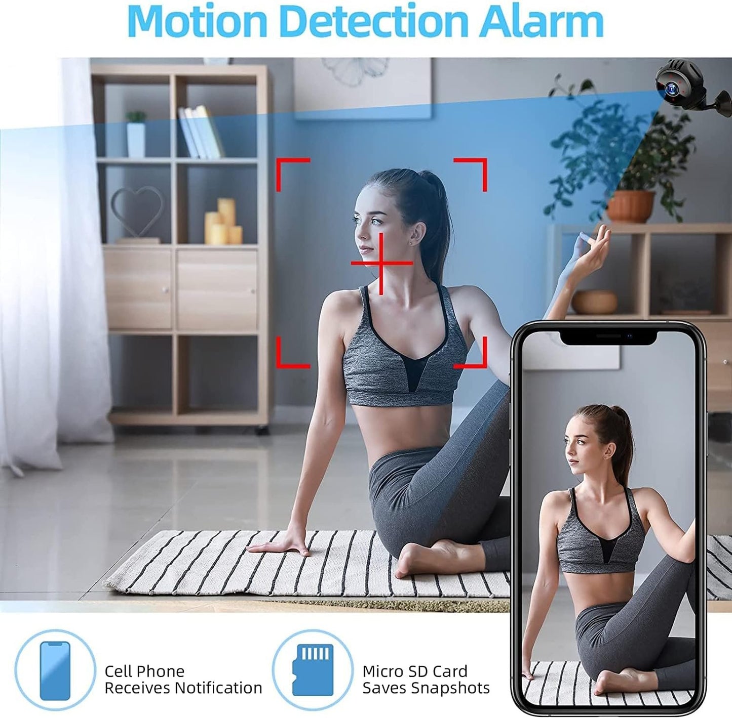 Mini Spy Camera 1080P HD Hidden Camera - Portable HD Small Nanny Cam with Night Vision and Motion Detection - Built-in Battery - Covert Security Camera for Home/Office/Indoor/Outdoor