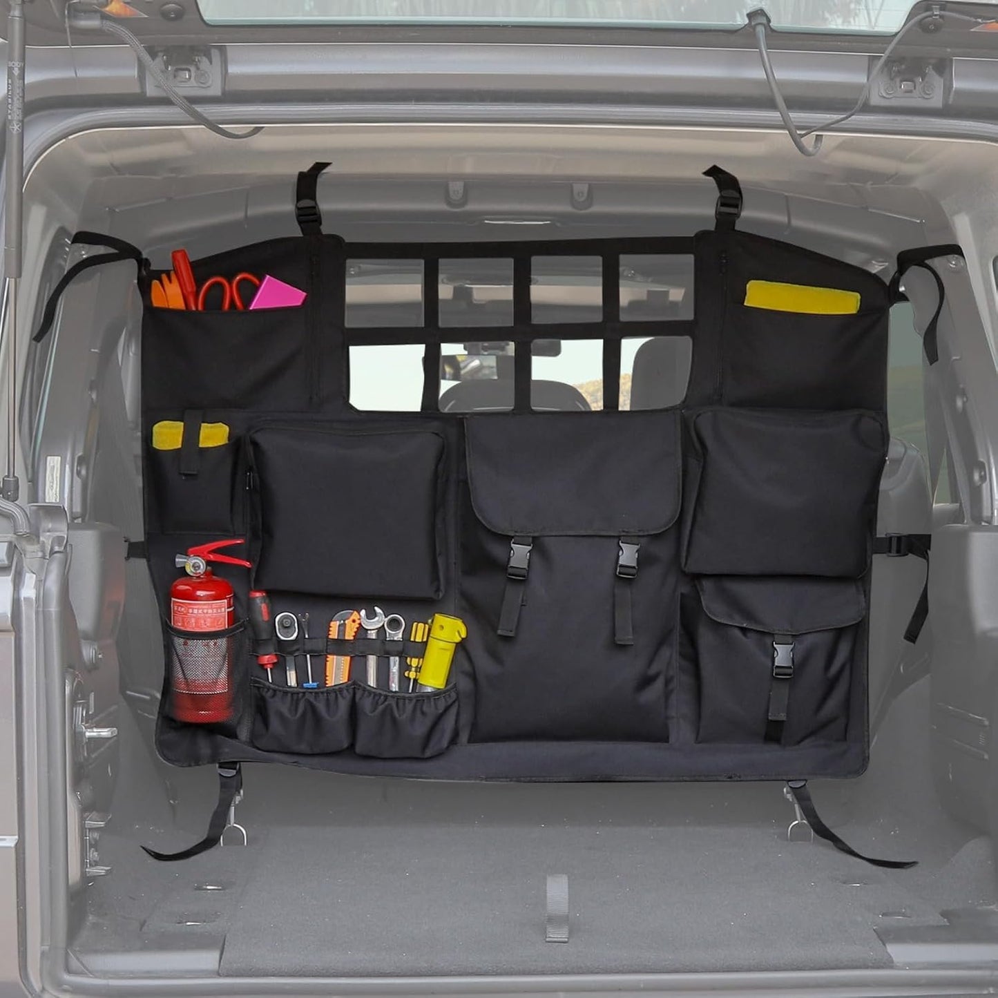 RT-TCZ for Wrangler JK JL Trunk Storage Bag Organizer with Multi-Pockets Tool Kits Cargo Bag for Jeep Wrangler JK JKU JL JLU