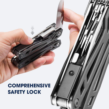 Gift for Him, BIBURY Multitool Pliers,Titanium 21-in-1 Multi-Purpose Pocket Knife Pliers Kit, 420 Durable Stainless Steel Multi-Plier Multi-Tool for Survival, Camping, Hunting, Fishing and Hiking
