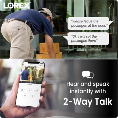 Lorex 4MP Pan & Tilt Indoor Smart Security Camera - Wireless 2K Wi-Fi Camera with Person Detection, Privacy Mode, 2-Way Talk, Smart Home Compatibility, 360° Pan/Tilt View - Free 16GB Micro SD