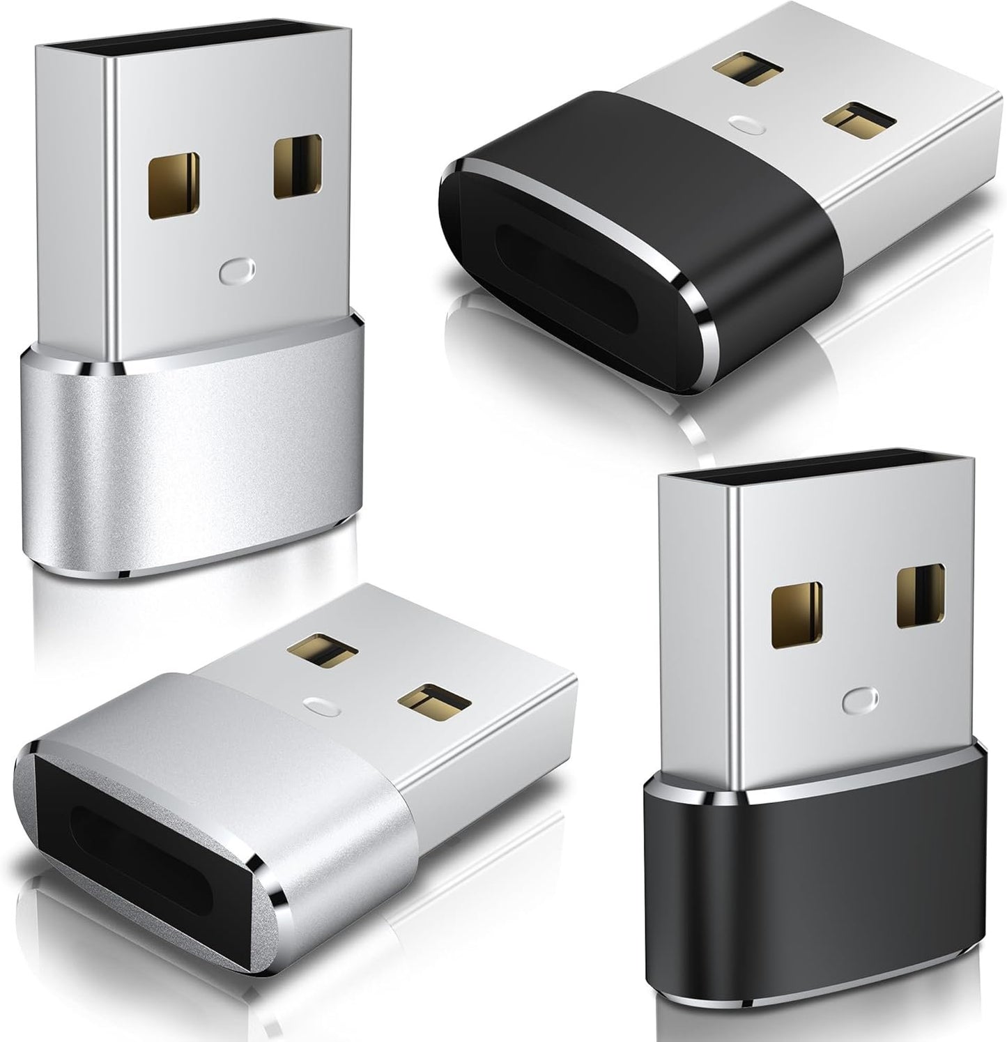 4 Pack USB to USB C Adapter for iPhone 16 Charger Adapter,USB A Male to USB C Female 3.0 OTG Adapter,Fast Charge and Sync Converter for Apple Watch Series 10,iPhone 15 13 14 12 Pro Max