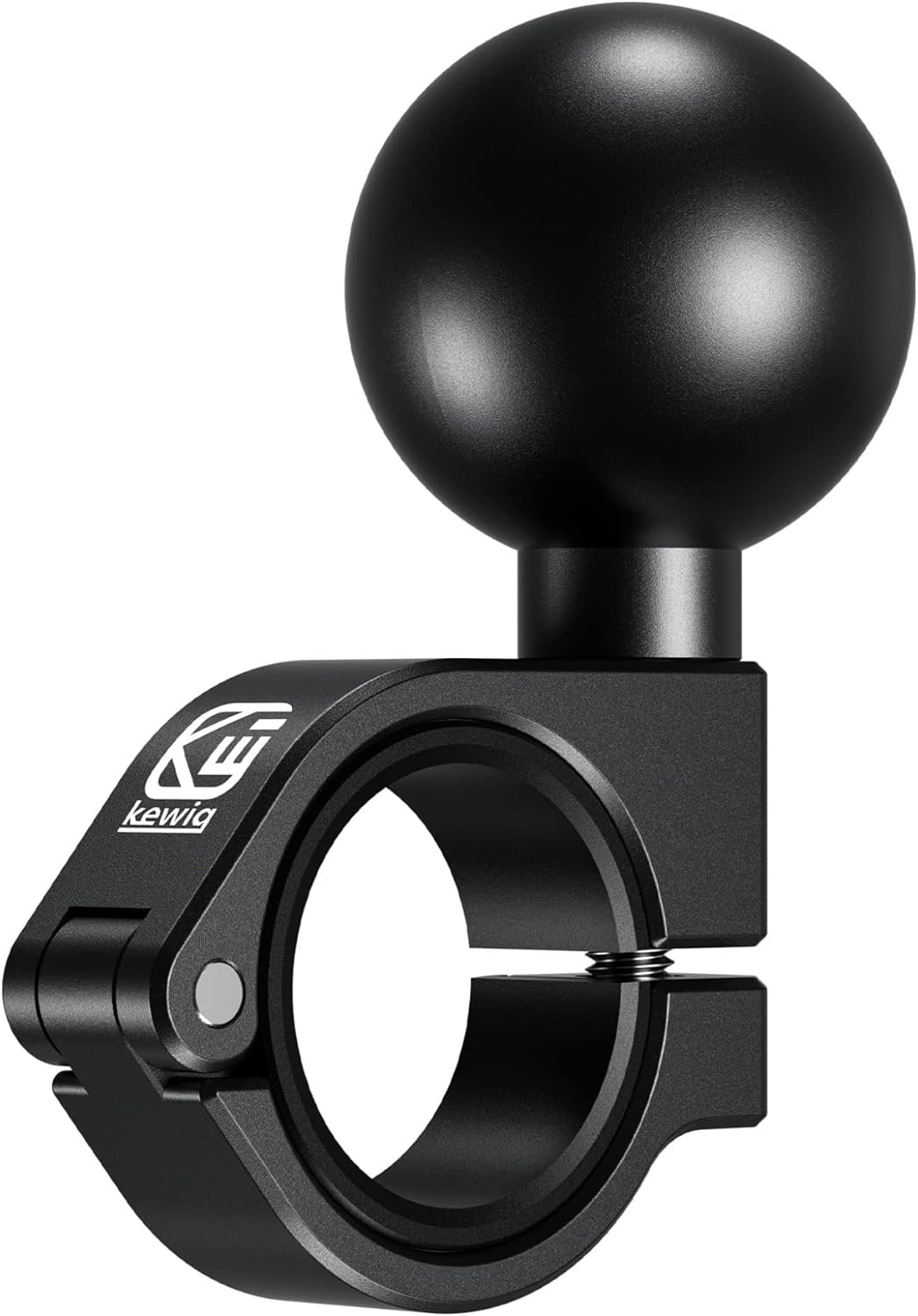 BRCOVAN 1.5'' Ball Mount, Aluminum Alloy Handlebar Clamp Base, Fit for Round Rails 0.875'' / 1'' / 1.125'' / 1.26'' in Diameter, Compatible with RAM Mounts C Size 1.5 Inches Ball Double Socket Arm